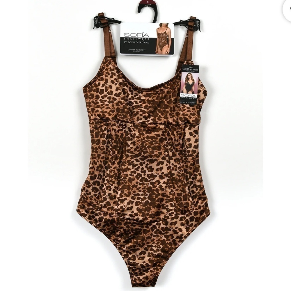 Sofia Intimates by Sofia Vergara Women's Satin Sculpting Corset Bodysuit size S